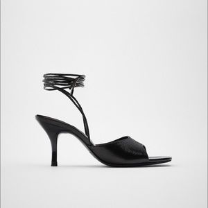 NWT- Zara- Tied Heeled Sandals